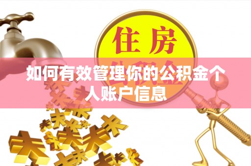 城固如何有效管理你的公积金个人账户信息